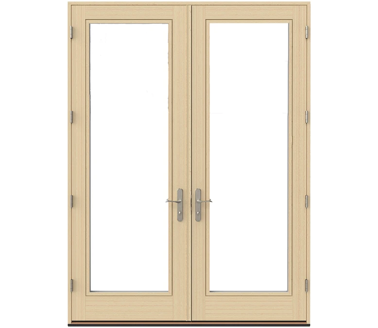 Louisville Pella Lifestyle Series Wood Double Hinged Patio Doors